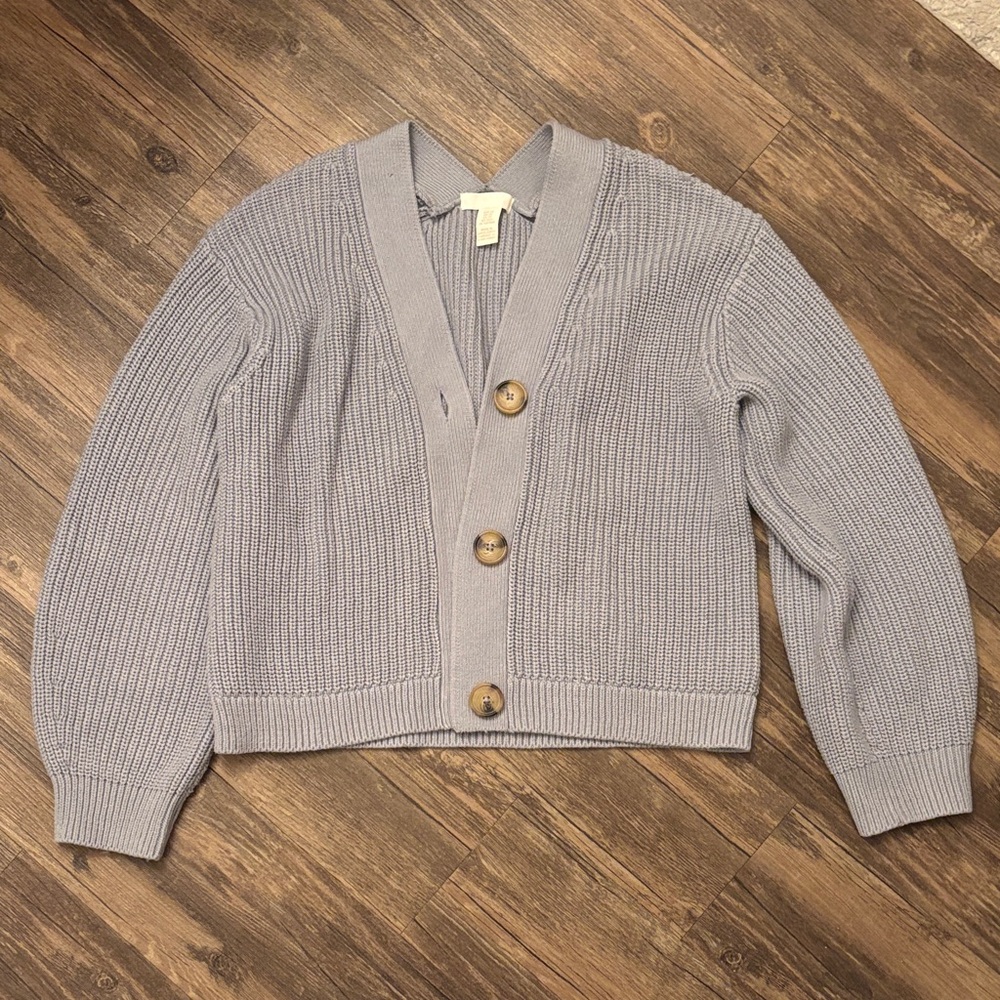 H&M Light Blue Button-Up Cardigan